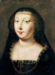 Portrait of Gabrielle d'Estrees (oil on panel) | Obraz na stenu