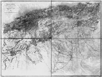 Map of Algeria, 1876 (litho) (b/w photo) | Obraz na stenu
