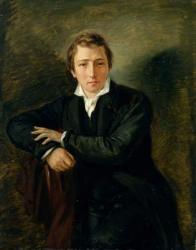Portrait of Heinrich Heine (1797-1856) 1831 (oil on paper on canvas) | Obraz na stenu