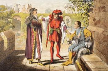Warwick speaks in King Henry VI, Act II, Scene II, 'Be we the first that shall salute our rightful sovereign', from 'The Illustrated Library Shakespeare', published London 1890 (colour litho) | Obraz na stenu