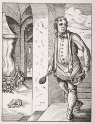 The Cook, after a 16th century engraving by Jost Amman (1539-91) from 'Le Moyen Age et La Renaissance' by Paul Lacroix (1806-84) published 1847 (litho) | Obraz na stenu