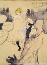 The Moulin-Rouge, The Goulue and Valentin, the Boneless One, 1891 (pen & ink and coloured pencil on paper) | Obraz na stenu