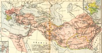 Map of the Macedonian Empire, 336 - 323 B.C. From Historical Atlas, published 1923. | Obraz na stenu
