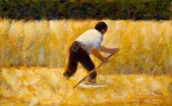 The Mower, 1881-82 (oil on wood) | Obraz na stenu