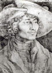 Portrait of an unknown man, 1521 (pencil on paper) (b/w photo) | Obraz na stenu