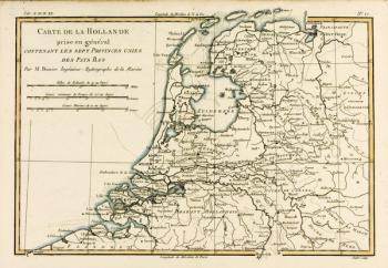 Holland Including the Seven United Provinces of the Low Countries, from 'Atlas de Toutes les Parties Connues du Globe Terrestre' by Guillaume Raynal (1713-96) published 1780 (coloured engraving) | Obraz na stenu