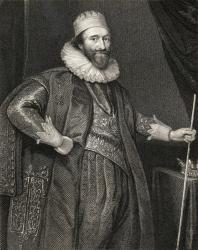 Portrait of Stuart Lodowick (1574-1624) Duke of Richmond and Lennox, from 'Lodge's British Portraits', 1823 (litho) | Obraz na stenu