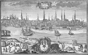 View of Hamburg, c.1710-50 (engraving) | Obraz na stenu