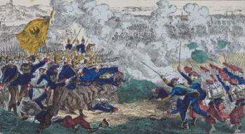 The Battles of Champigny and Villiers-sur-Marne, 30th November 1870, 1870-99 (coloured engraving) | Obraz na stenu