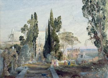 The Villa d'Este, 19th century (watercolour on paper) | Obraz na stenu