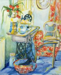 Cottage Interior, with Cat, 2000, water colour on homemade paper | Obraz na stenu