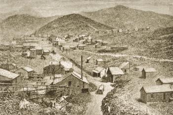 Silver City, Nevada, c.1870, from 'American Pictures', published by The Religious Tract Society, 1876 (engraving) | Obraz na stenu
