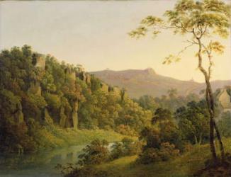 View in Matlock Dale, Looking Towards Black Rock Escarpment, c.1780-5 (oil on canvas) | Obraz na stenu