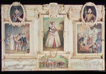 Collection of six miniatures depicting Queen Elizabeth I, figures and scenes from her life | Obraz na stenu
