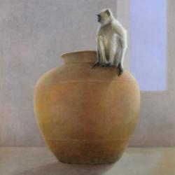 Temple Monkey (oil on canvas) | Obraz na stenu