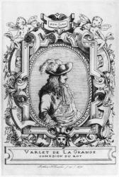 Charles Varlet, known as La Grange, in the role of Dom Juan from 'Don Juan, or Le Festin de Pierre' by Jean-Baptiste Poquelin Moliere (1622-73) 1875 (engraving) (b/w photo) | Obraz na stenu