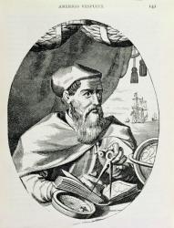 Portrait of Amerigo Vespucci (1454-1512) from 'The Narrative and Critical History of America', edited by Justin Winsor, London, 1886 (engraving) | Obraz na stenu