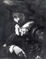 Portrait of a mercenary, 1621-25 (oil on canvas) (b/w photo) | Obraz na stenu