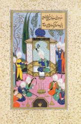 Ms B-284 Fol.33b The Court of the Sultan, illustration from 'The Divan of Sultan Husayn Bayqara', c.1540 (gouache on paper) | Obraz na stenu