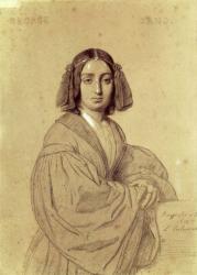 Portrait of George Sand (1804-76) 1837 (pencil on paper) | Obraz na stenu