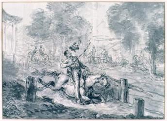 Death of Prince Joseph Poniatowski (1763-1813) 1816 (pencil & ink on paper) | Obraz na stenu
