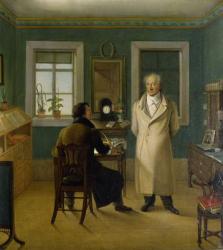 Goethe Dictating to his Clerk John, 1834 (oil on canvas) | Obraz na stenu