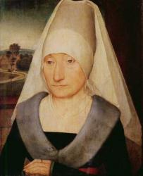 Portrait of an Old Woman (oil on panel) | Obraz na stenu