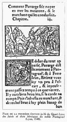 'How Panurge Drowned the Sheep', from 'Quart Livre' by Francois Rabelais (1494-1553) reproduction of 1548 edition (engraving) (b/w photo) | Obraz na stenu