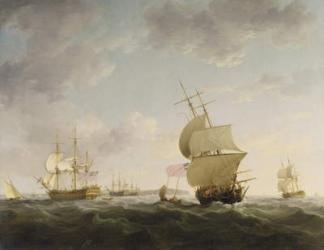 Shipping in the English Channel, c.1755 (oil on canvas) | Obraz na stenu