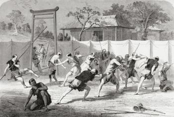 A Japanese Fencing School in the 19th century. | Obraz na stenu