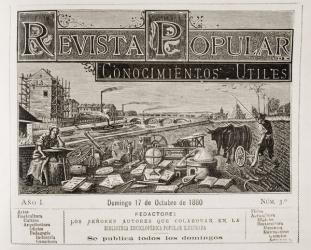 Cover of 'Revista Popular de Conocimientos Utiles', 17th October 1880 (litho) | Obraz na stenu