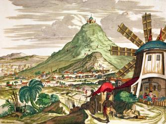 View of Potosi in Bolivia (coloured engraving) | Obraz na stenu