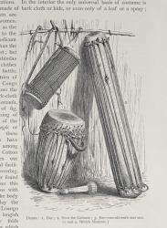 African drums, from 'The History of Mankind', Vol.III, by Prof. Friedrich Ratzel, 1898 (engraving) | Obraz na stenu