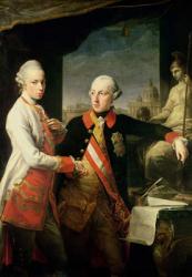 Kaiser Joseph II (1741-90), and the Grand Duke Leopold of Tuscany, 1769, (oil on canvas) | Obraz na stenu