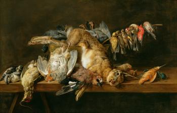 Still life of dead birds and a hare on a table, 1647 | Obraz na stenu