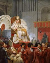 Pope Pius VIII (1761-1830) in St. Peter's on the Sedia Gestatoria (oil on canvas) (see also 240240) | Obraz na stenu