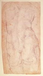 Study of the back of a nude figure (black chalk on paper) (verso) | Obraz na stenu