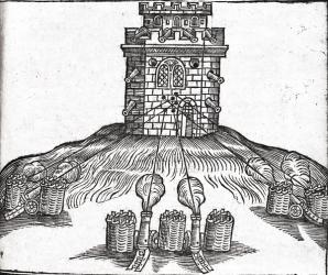 Illustration of siege warfare, from 'The Art of Gunnery' by Thomas Smith (fl.1600-27), 1628 (woodcut) | Obraz na stenu