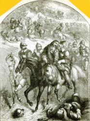 Hampden Wounded at Chalgrove Field (engraving) (b/w photo) | Obraz na stenu