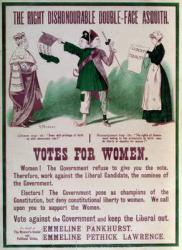 Women's Suffrage Poster "The Right Dishonourable Double-Face Asquith", c.1910 (colour litho) | Obraz na stenu