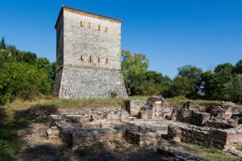 Albania. Butrint or Buthrotum archeological site; a UNESCO World Heritage Site. The Venetian Tower. (photo) | Obraz na stenu