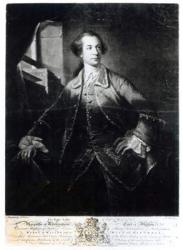Portrait of Charles Watson-Wentworth, second Marquis of Rockingham (1730-82), engraved by Richard Houston (1721-75) (litho) (b/w photo) | Obraz na stenu