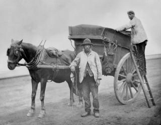 Flying Dustmen,1877 (b/w photo) | Obraz na stenu