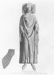 Effigy of King Henry III (1207-72) from his monument in the Chapel of Edward the Confessor (engraving) (b/w photo) | Obraz na stenu