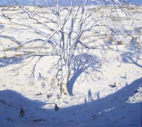 Hillside, Elton near Rowsley, 2008 (oil on canvas) | Obraz na stenu