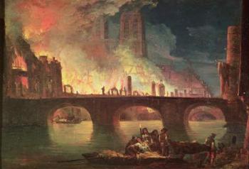 A Fire at the Hotel-Dieu in 1772 (oil on canvas) | Obraz na stenu