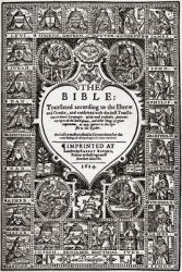 Title page of the 16th century Geneva Bible, after an English reprint of 1614. From Impressions of English Literature, published 1944. | Obraz na stenu