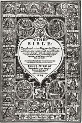 Title page of the 16th century Geneva Bible, after an English reprint of 1614. From Impressions of English Literature, published 1944. | Obraz na stenu