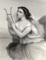Sappho,illustration from 'World Noted Women' by Mary Cowden Clarke, 1858 (engraving) | Obraz na stenu