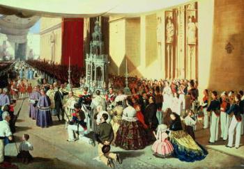 Procession of Corpus Christi in Seville (oil on canvas) | Obraz na stenu